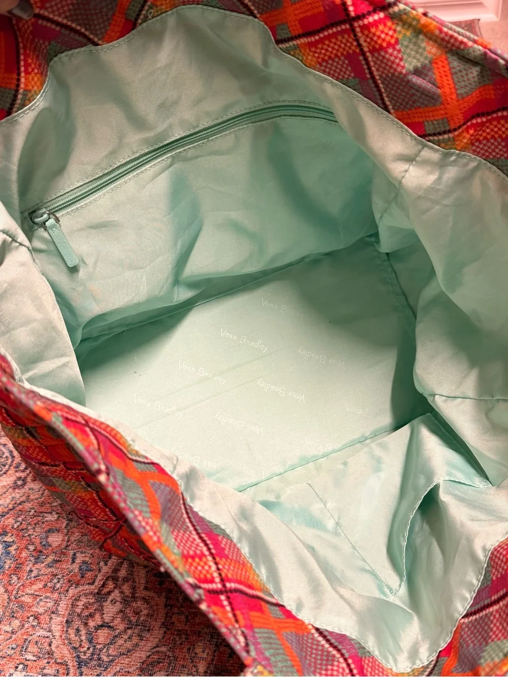 Vera Bradley Quilted Plaid Tote Rumba